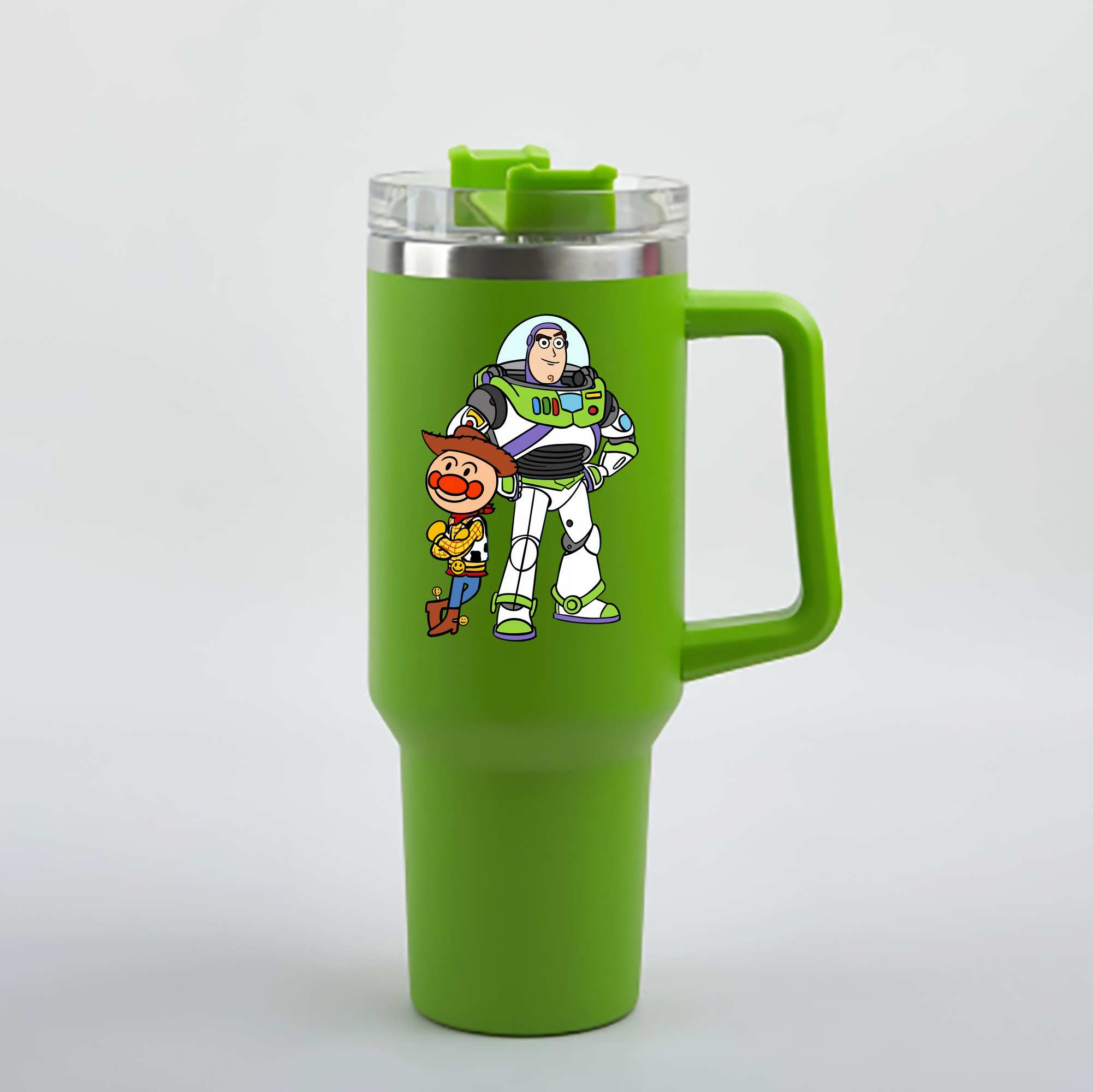 （画像用） アンパンマン Anpanman 1200mL車用タンブラー - クリスタルステッカー（プラスチックストロー付き）